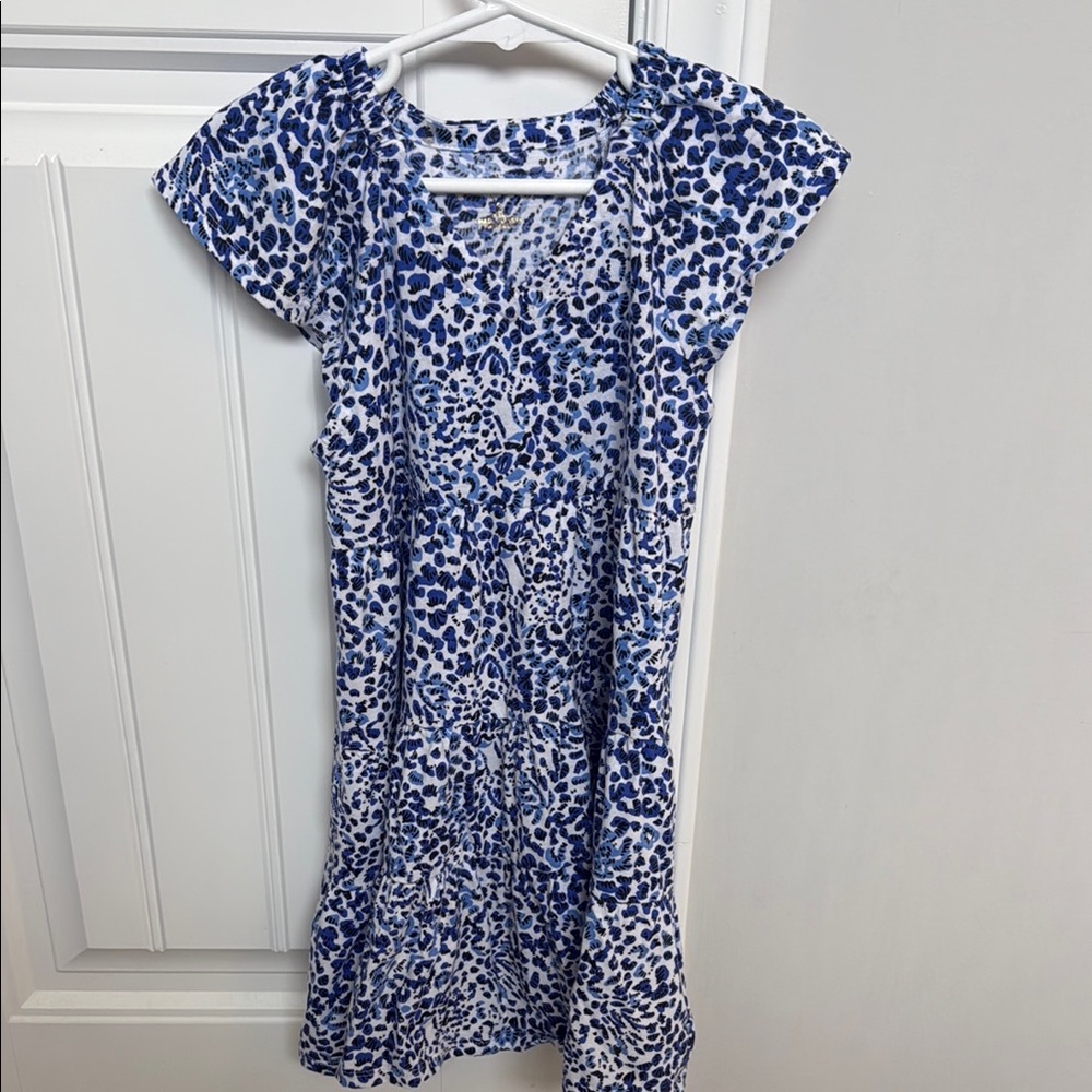 Lilly Pulitzer Girls S Blue and White Leopard Print Dress